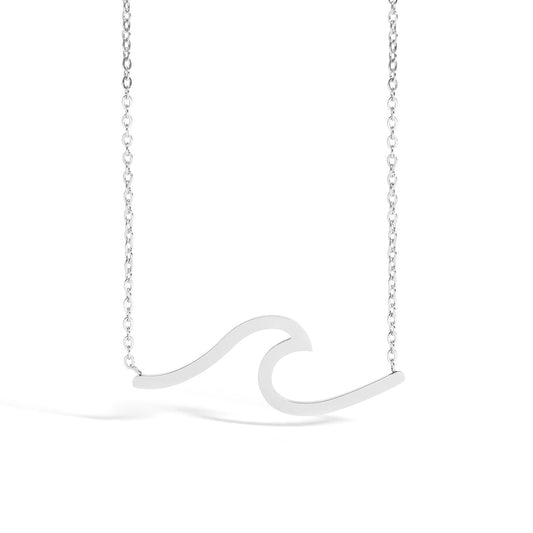 Stainless Steel Wave Necklace / SBB0143