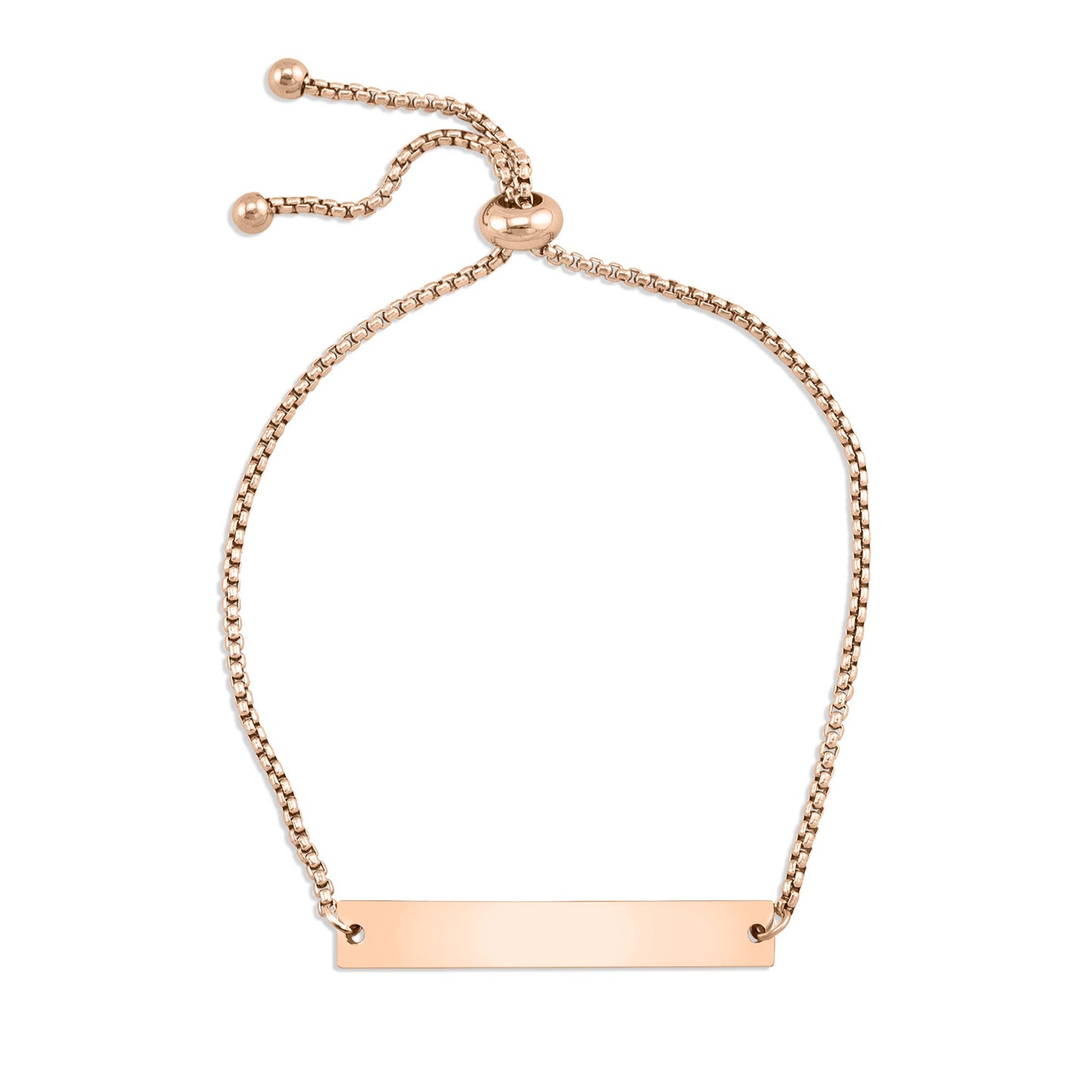 18K Gold PVD Stainless Steel Adjustable Curved Blank Bar Bracelet / SBB0145