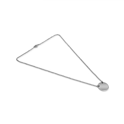 18K Gold PVD Stainless Steel Blank Circle Necklace / SBB0240