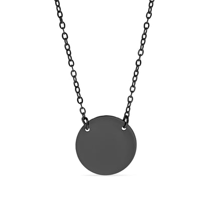 18K Gold PVD Stainless Steel Blank Circle Necklace / SBB0240