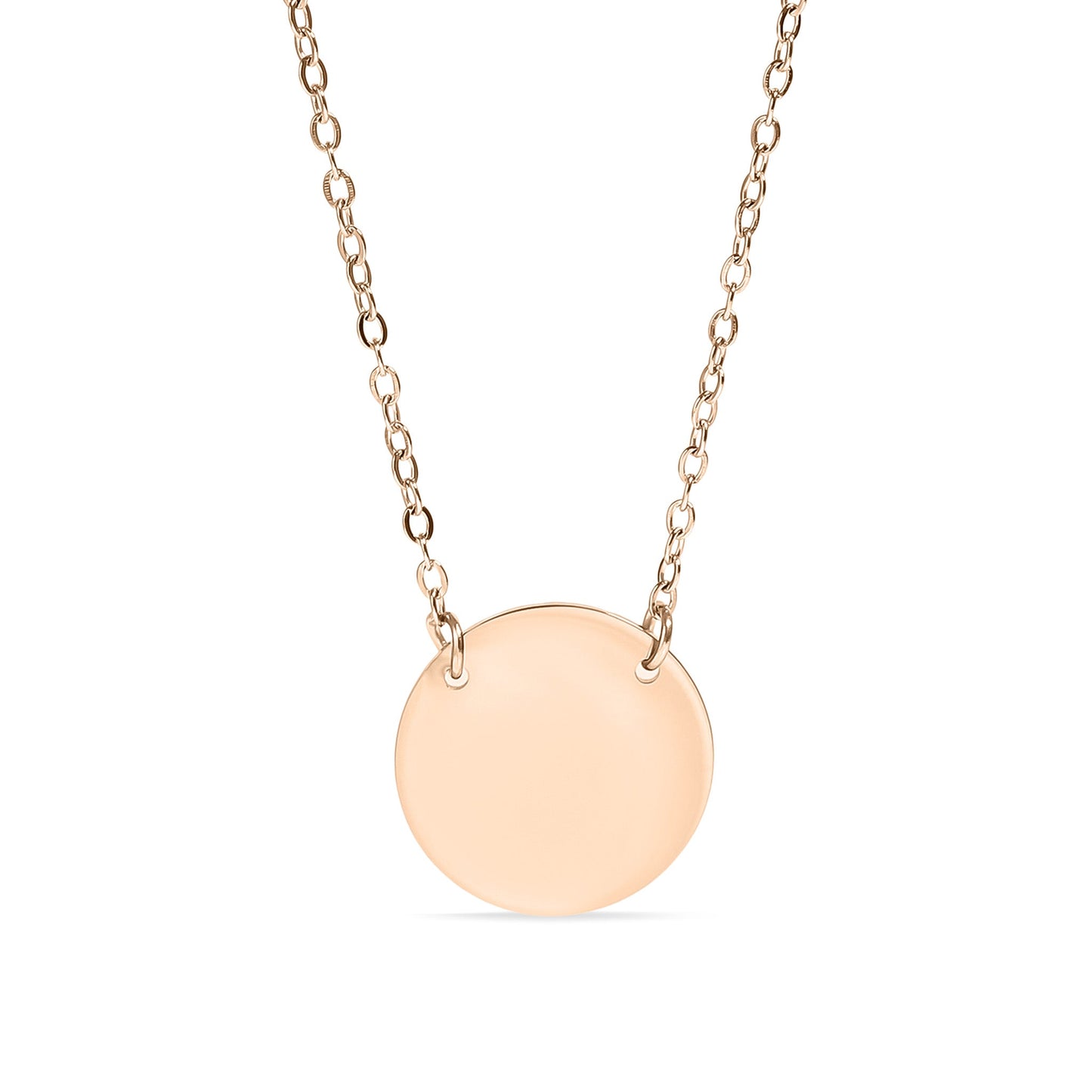 18K Gold PVD Stainless Steel Blank Circle Necklace / SBB0240