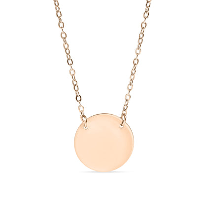 18K Gold PVD Stainless Steel Blank Circle Necklace / SBB0240