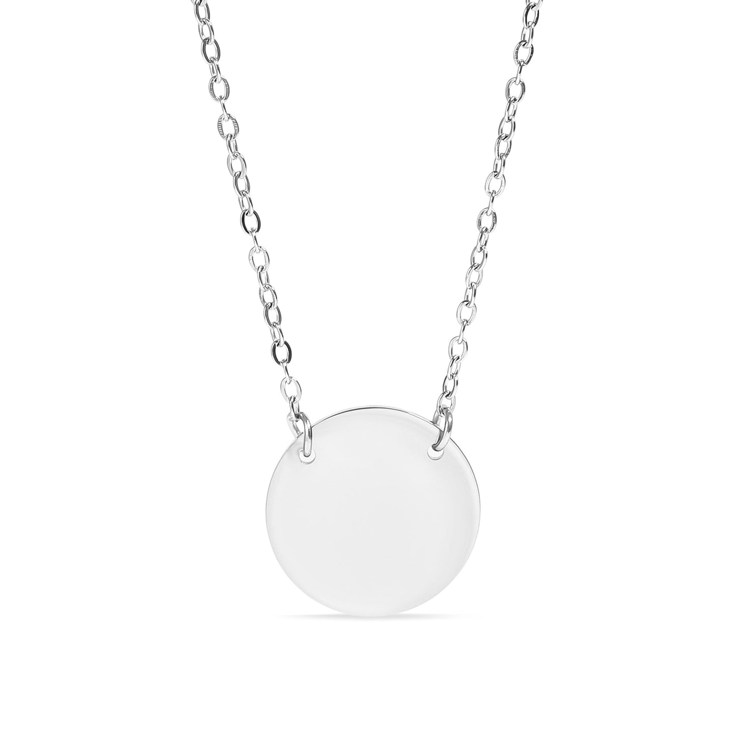 18K Gold PVD Stainless Steel Blank Circle Necklace / SBB0240