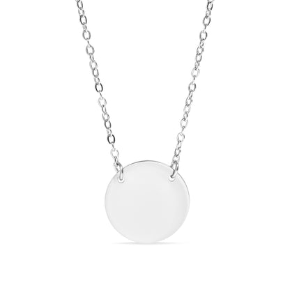 18K Gold PVD Stainless Steel Blank Circle Necklace / SBB0240