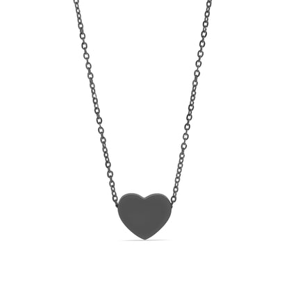 18K Gold PVD Stainless Steel Blank Heart Necklace / SBB0250