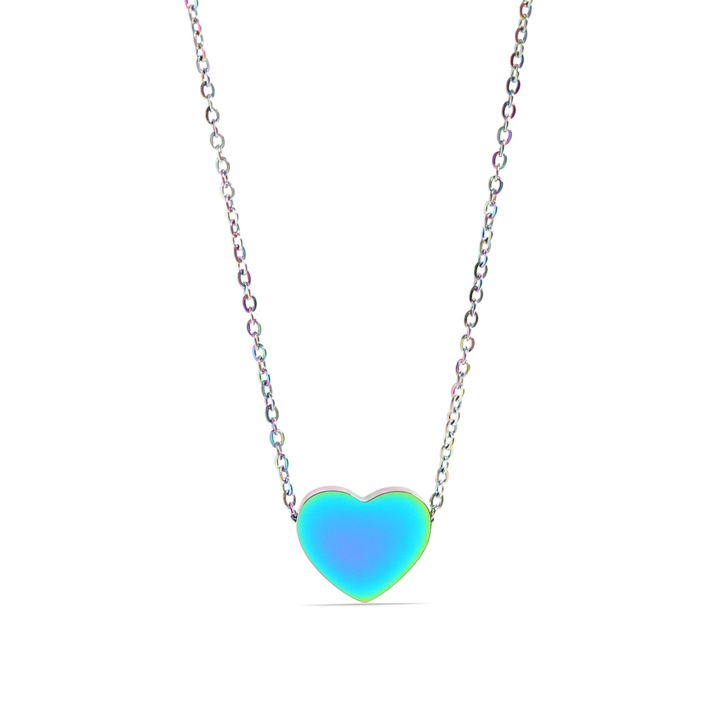 18K Gold PVD Stainless Steel Blank Heart Necklace / SBB0250