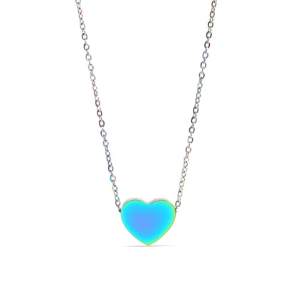 18K Gold PVD Stainless Steel Blank Heart Necklace / SBB0250