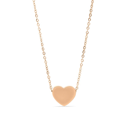 18K Gold PVD Stainless Steel Blank Heart Necklace / SBB0250