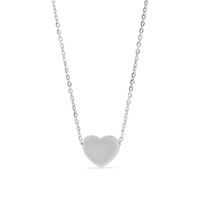 18K Gold PVD Stainless Steel Blank Heart Necklace / SBB0250
