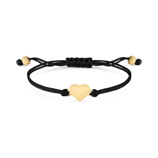 18K Gold PVD Stainless Steel Engravable Heart Friendship Bracelet / SBB0279