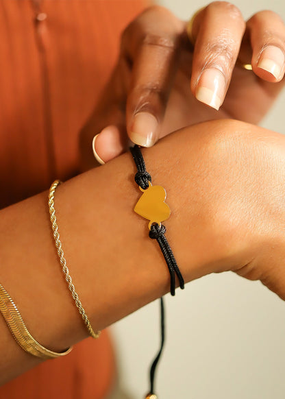 18K Gold PVD Stainless Steel Engravable Heart Friendship Bracelet / SBB0279