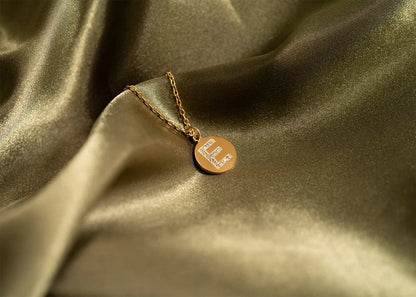 18K Gold PVD Stainless Steel Initial Pendant Necklace / SBB0283