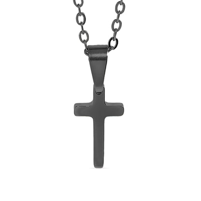 18K Gold PVD Stainless Steel Engravable Blank Cross Pendant Necklace / SBB0286