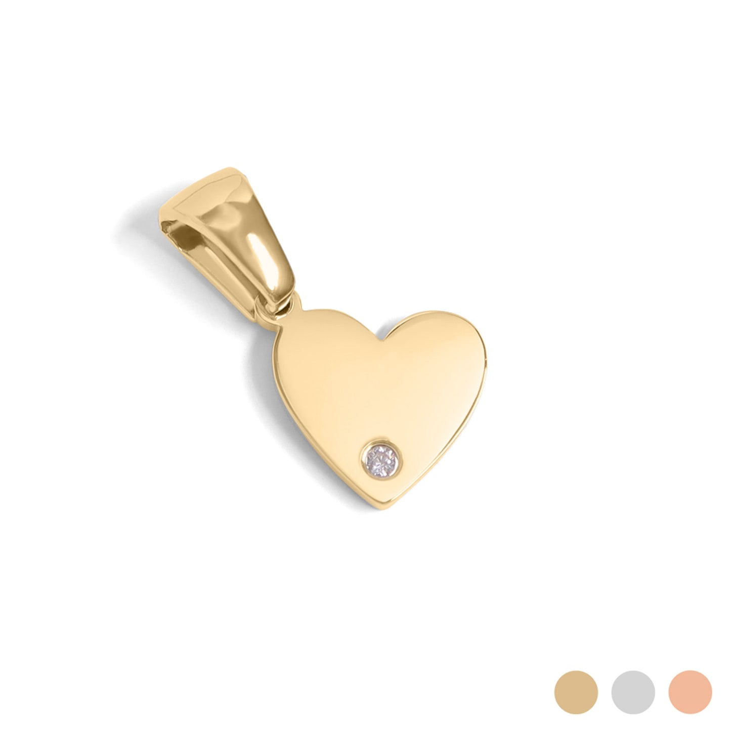18K Gold PVD Stainless Steel CZ Accent Heart Charm / SBB0290