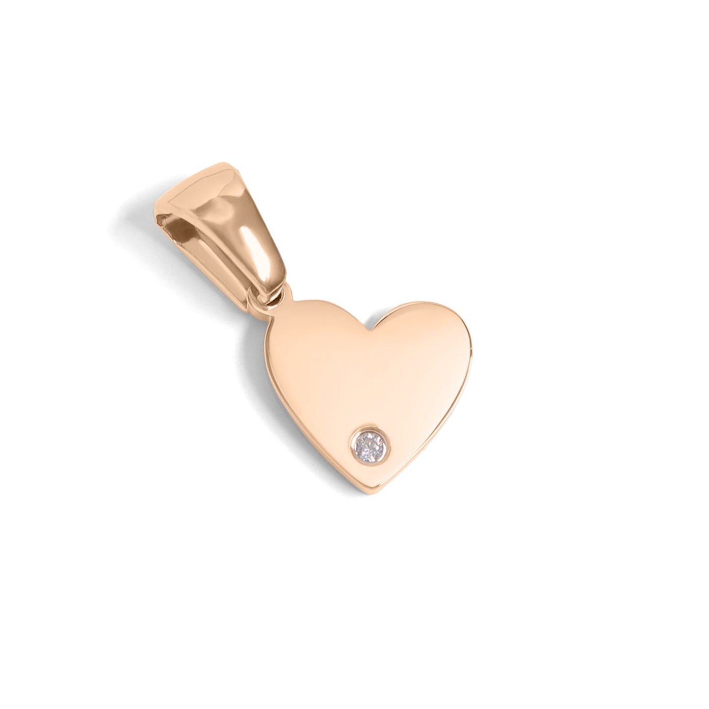 18K Gold PVD Stainless Steel CZ Accent Heart Charm / SBB0290