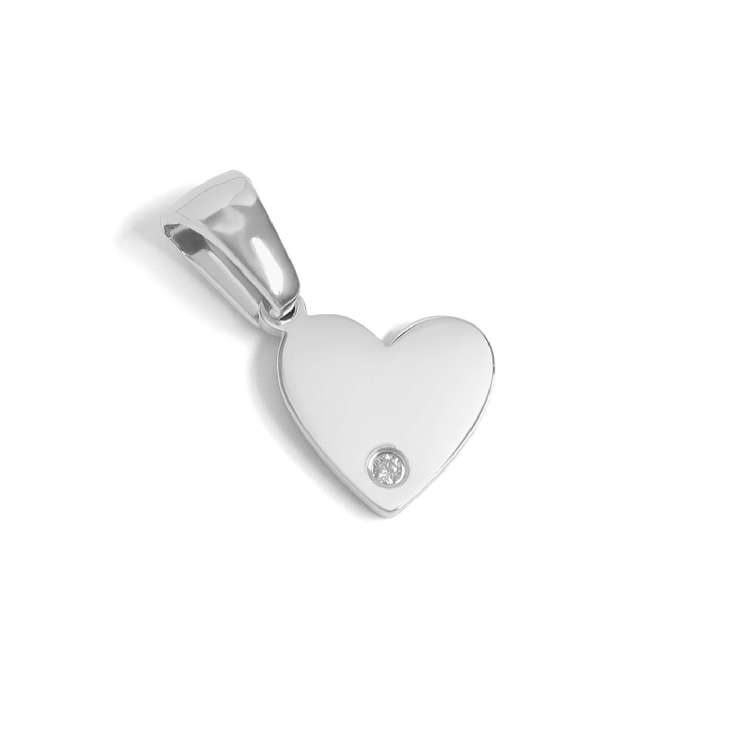 18K Gold PVD Stainless Steel CZ Accent Heart Charm / SBB0290