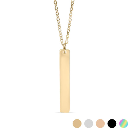 18K Gold PVD Stainless Steel Vertical Bar Necklace / SBB0299