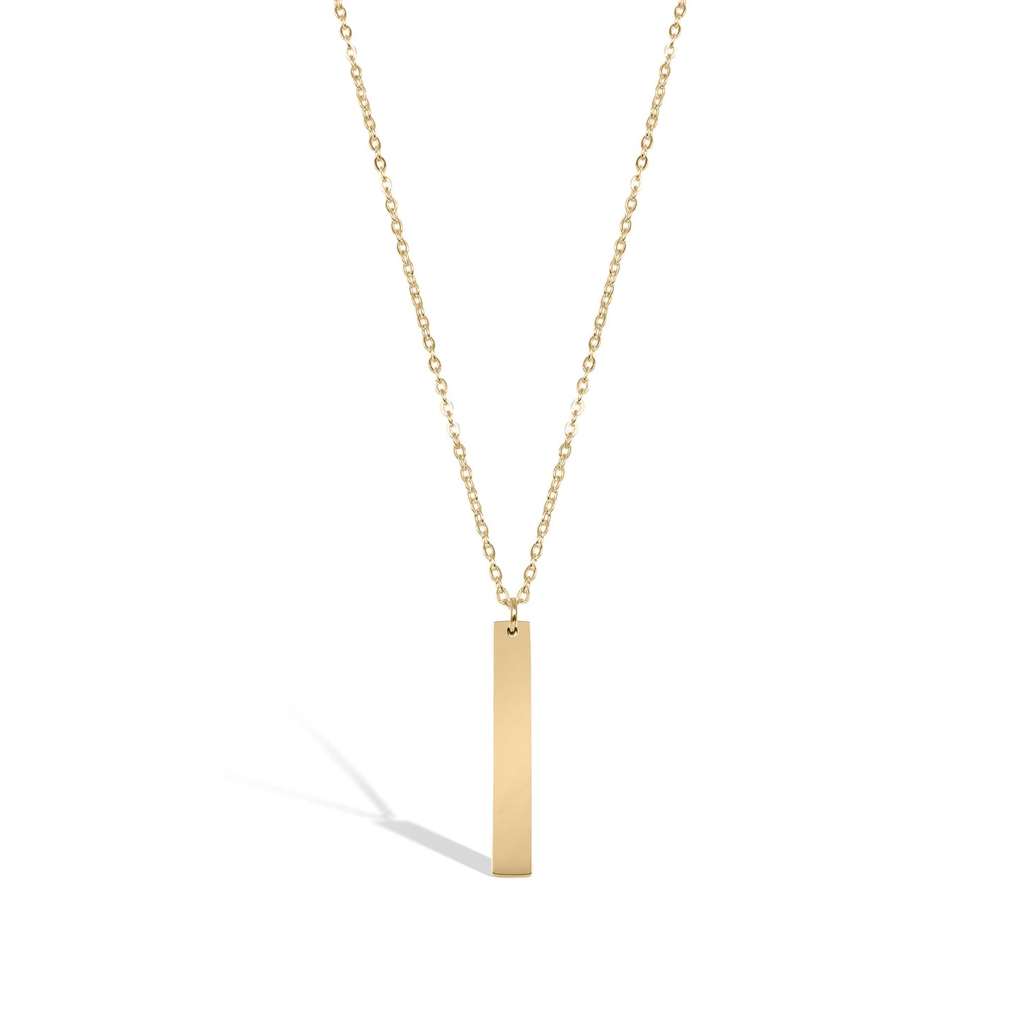 18K Gold PVD Stainless Steel Vertical Bar Necklace / SBB0299