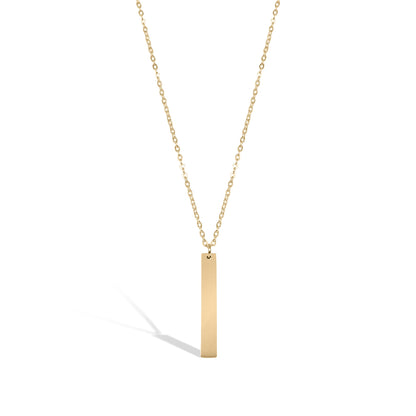 18K Gold PVD Stainless Steel Vertical Bar Necklace / SBB0299