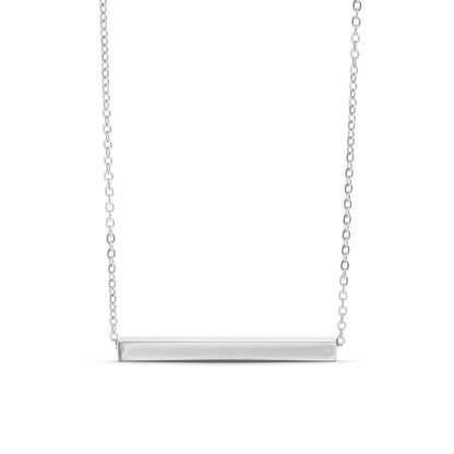 18K Gold PVD Stainless Steel Square 4 Sided Horizontal Blank Bar Necklace / SBB0301