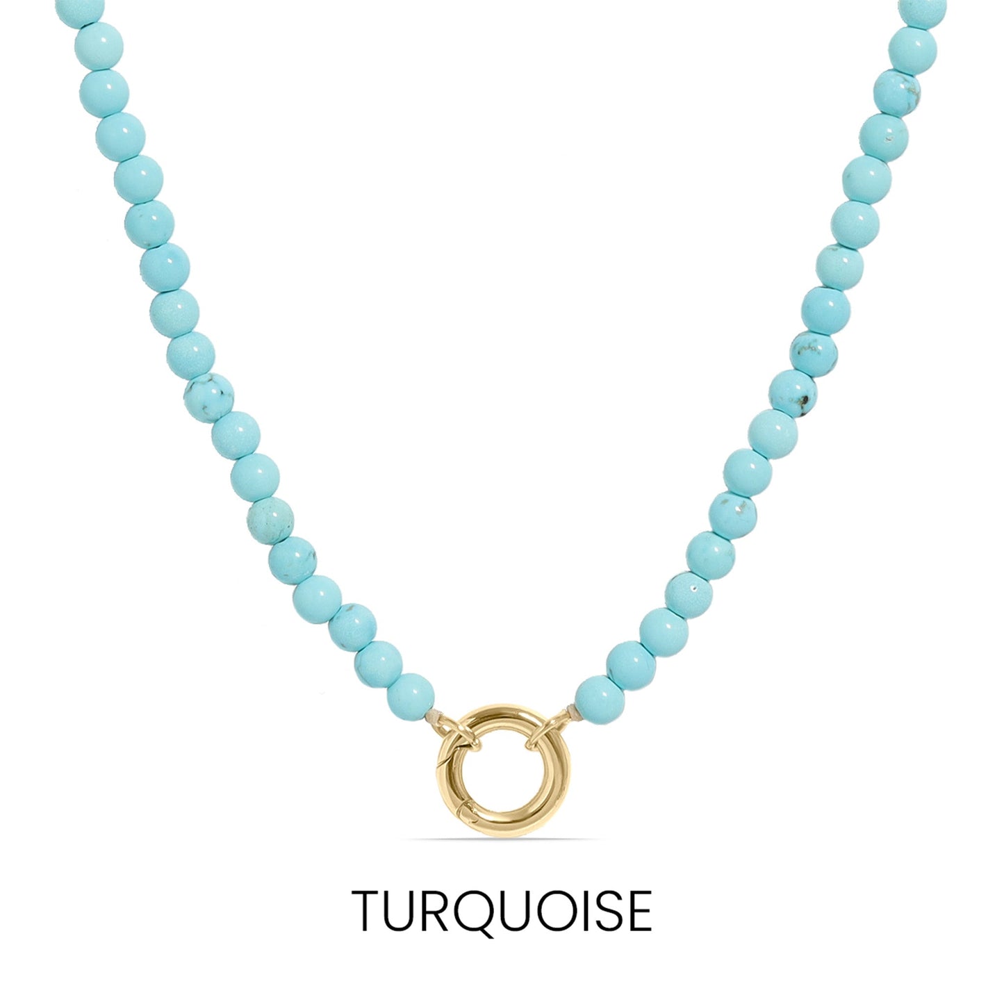 Semi Precious Natural Stone Charm Keeper Necklace / SBB0305