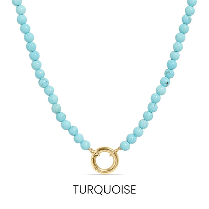 Semi Precious Natural Stone Charm Keeper Necklace / SBB0305