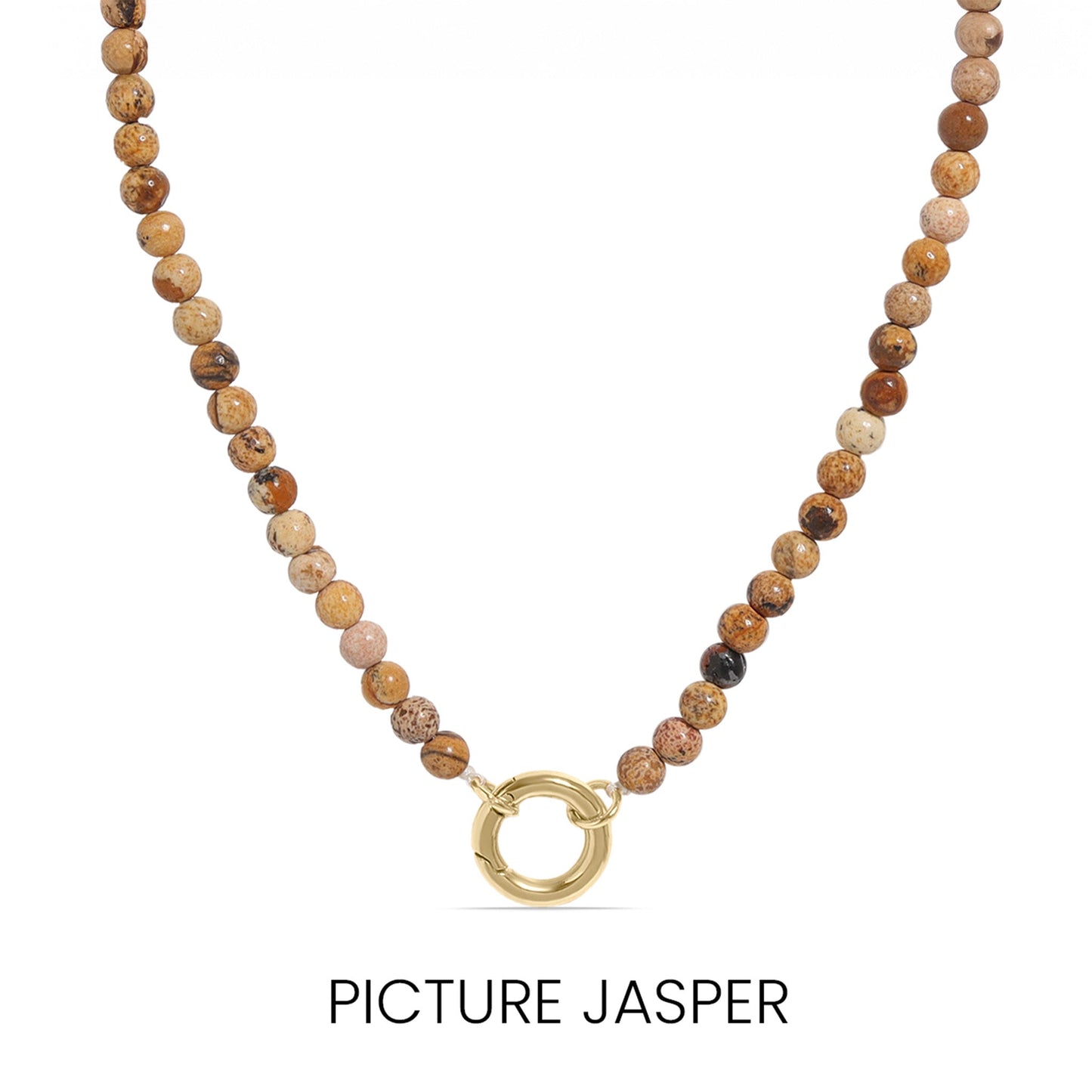 Semi Precious Natural Stone Charm Keeper Necklace / SBB0305