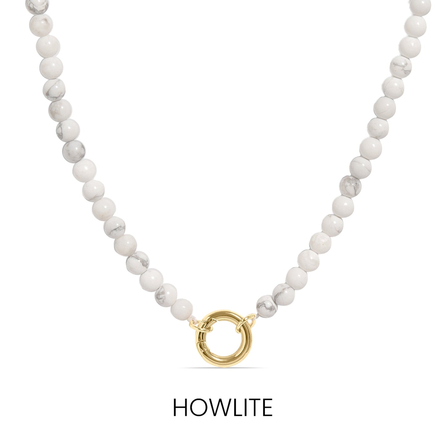 Semi Precious Natural Stone Charm Keeper Necklace / SBB0305