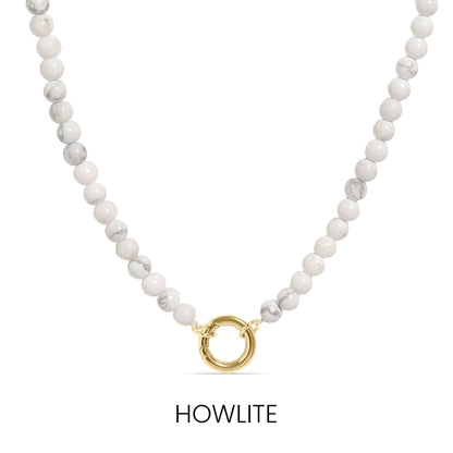 Semi Precious Natural Stone Charm Keeper Necklace / SBB0305