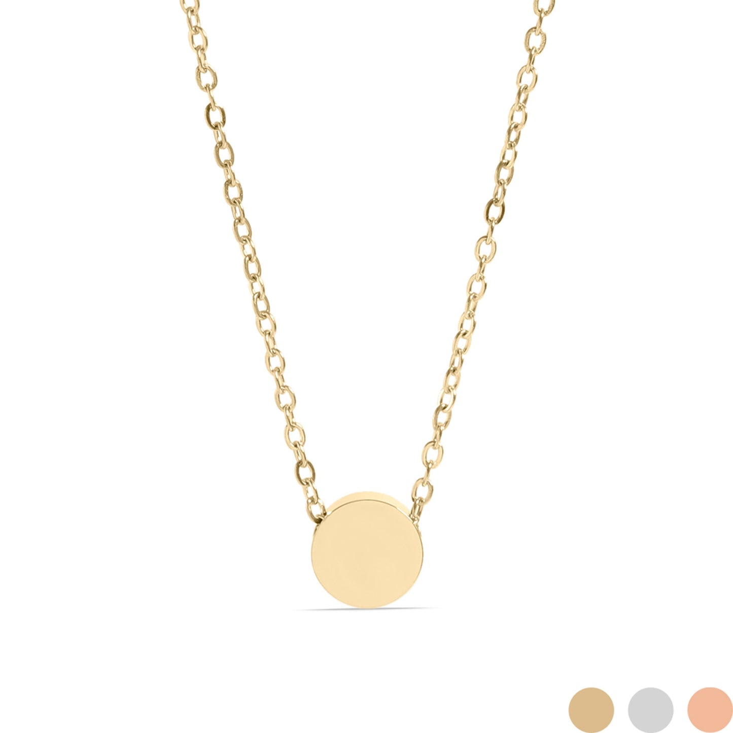 18K Gold PVD Stainless Steel Mini Circle Necklace / SBB0344