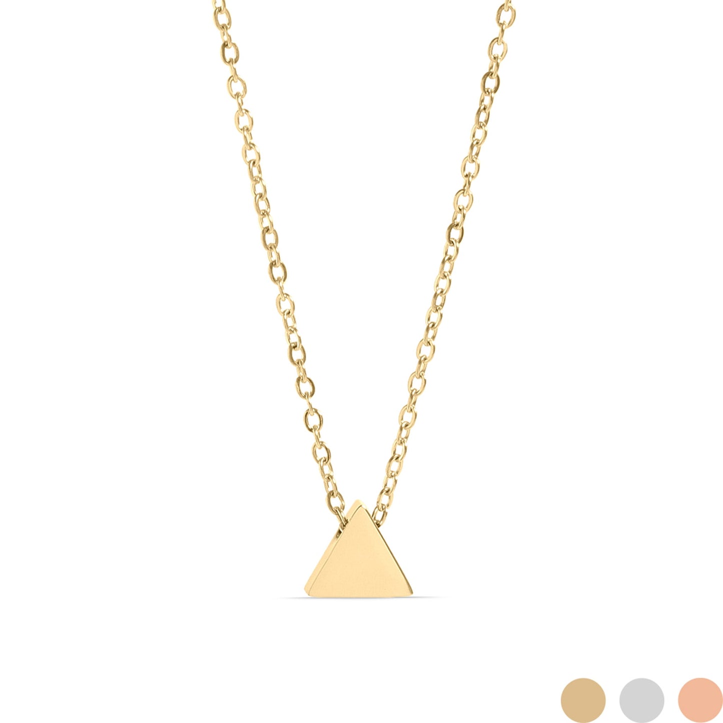 18K Gold PVD Stainless Steel Mini Triangle Necklace / SBB0345