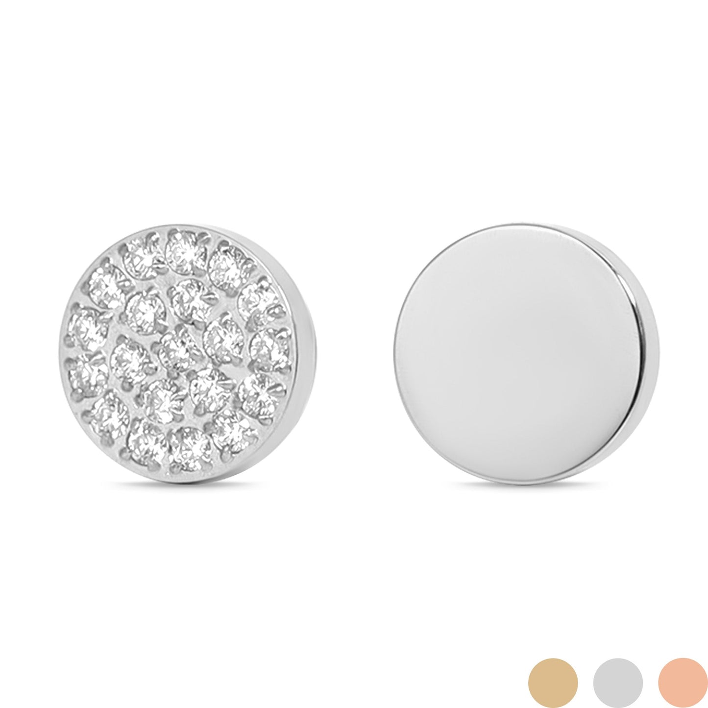 Stainless Steel Engravable 2 Piece Round Smart Watch Charm Set / SBB0360