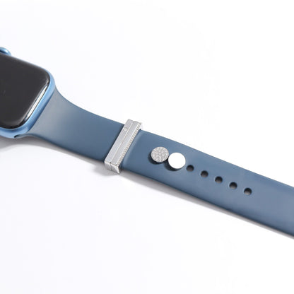 Stainless Steel Engravable 2 Piece Round Smart Watch Charm Set / SBB0360