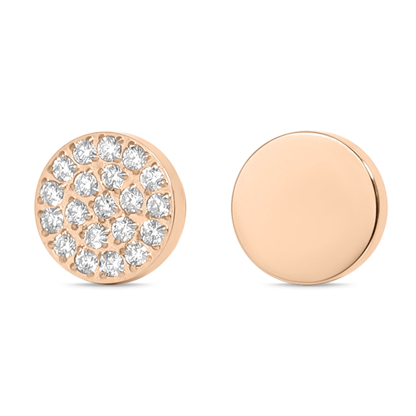 Stainless Steel Engravable 2 Piece Round Smart Watch Charm Set / SBB0360