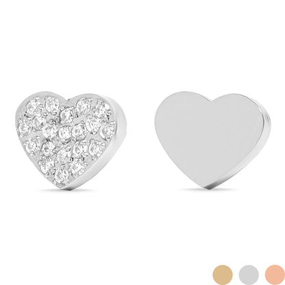 Stainless Steel Engravable 2 Piece Heart Smart Watch Charm Set / SBB0361