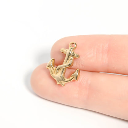 18K Gold PVD Stainless Steel Anchor Charm / PDL0100