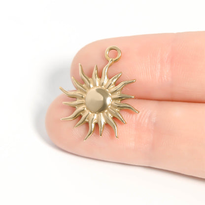 18K Gold PVD Stainless Steel Mystic Sun Charm / PDL0116