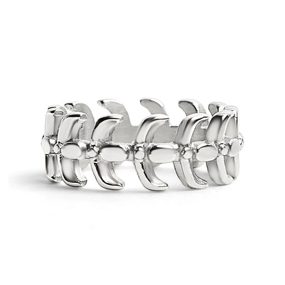 Detailed Spine Stainless Steel Ring / SCR3052