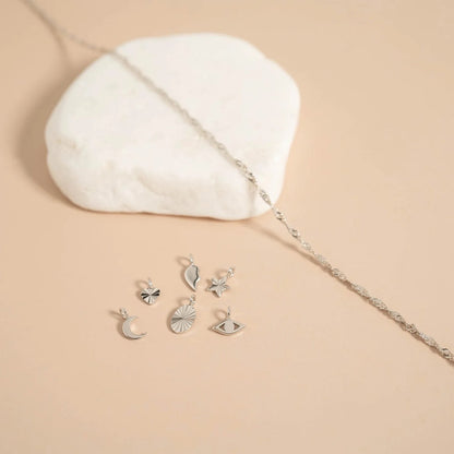 .925 Sterling Silver Sunburst Heart Charm for Permanent Jewelry / PMJ1028