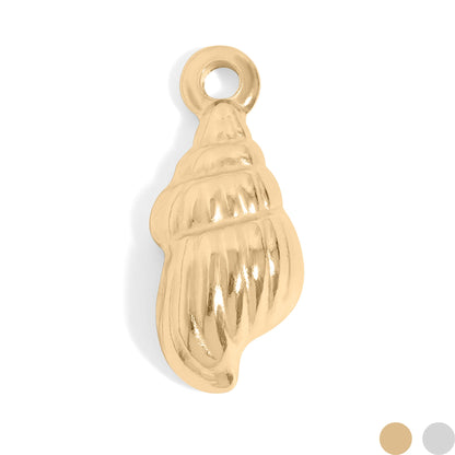 18K Gold PVD Stainless Steel Seashell Charm / PDL0190