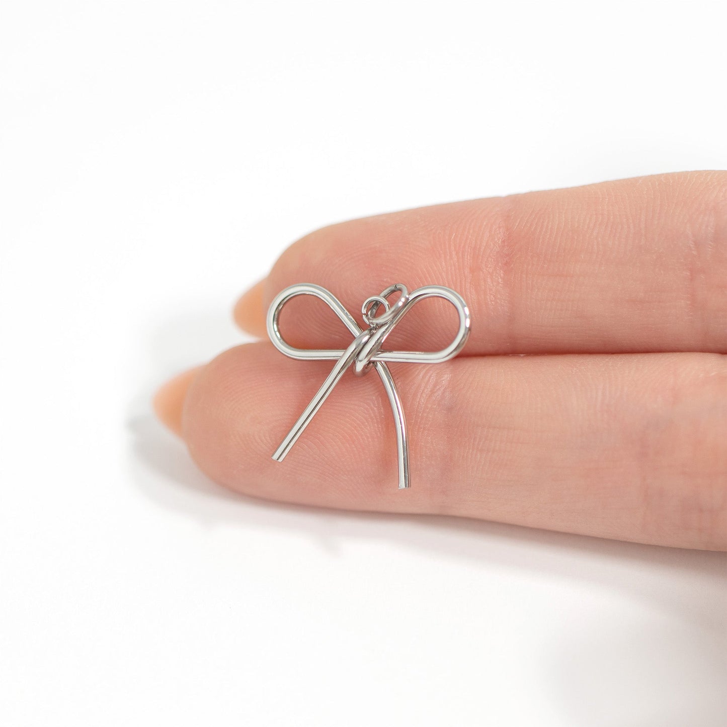 18K Gold PVD Stainless Steel Thin Bow Charm / PDL0292