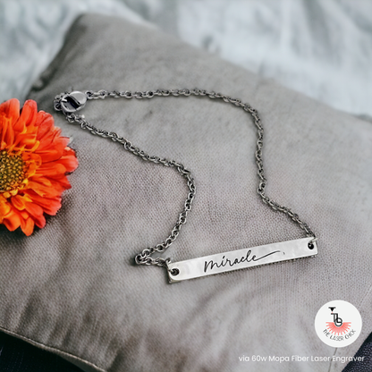 18K Gold PVD Stainless Steel Blank Curved Bar Bracelet/Anklet / BRJ9030