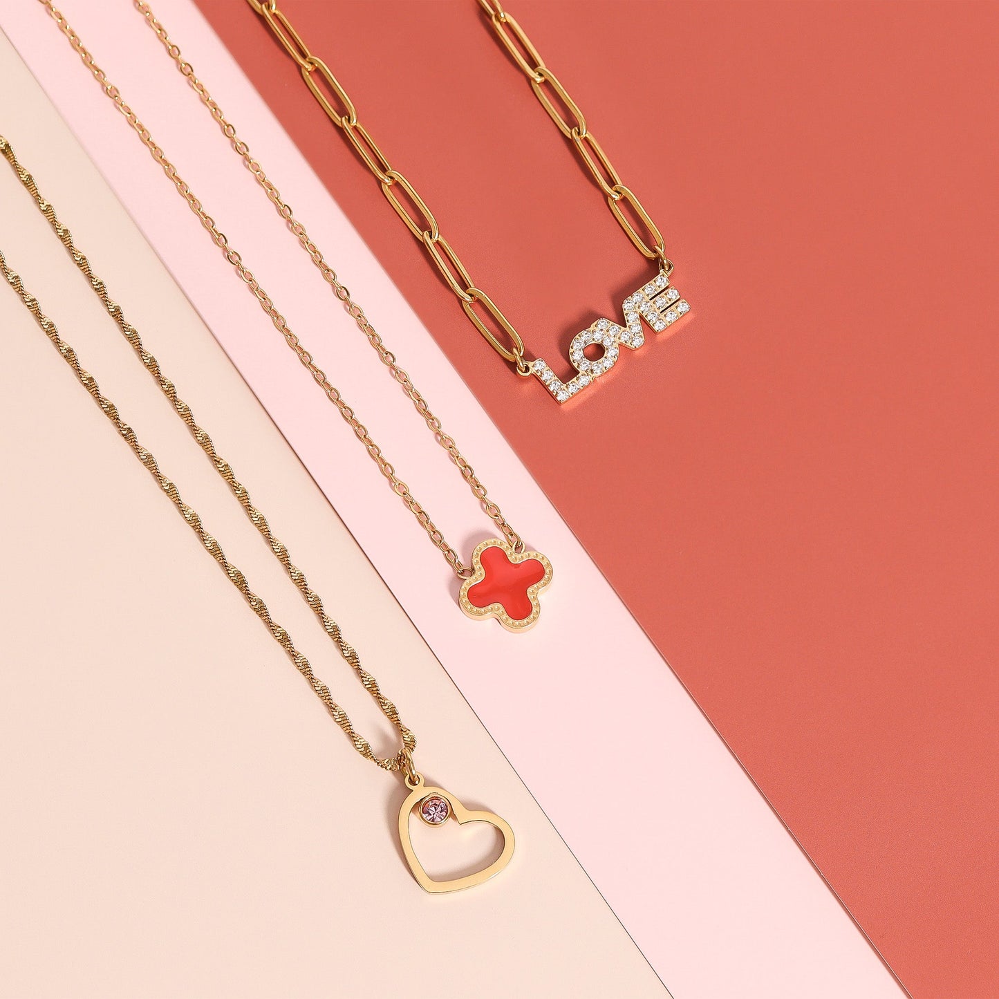 18K Gold PVD Stainless Steel Birthstone Heart Charm / PDL0219