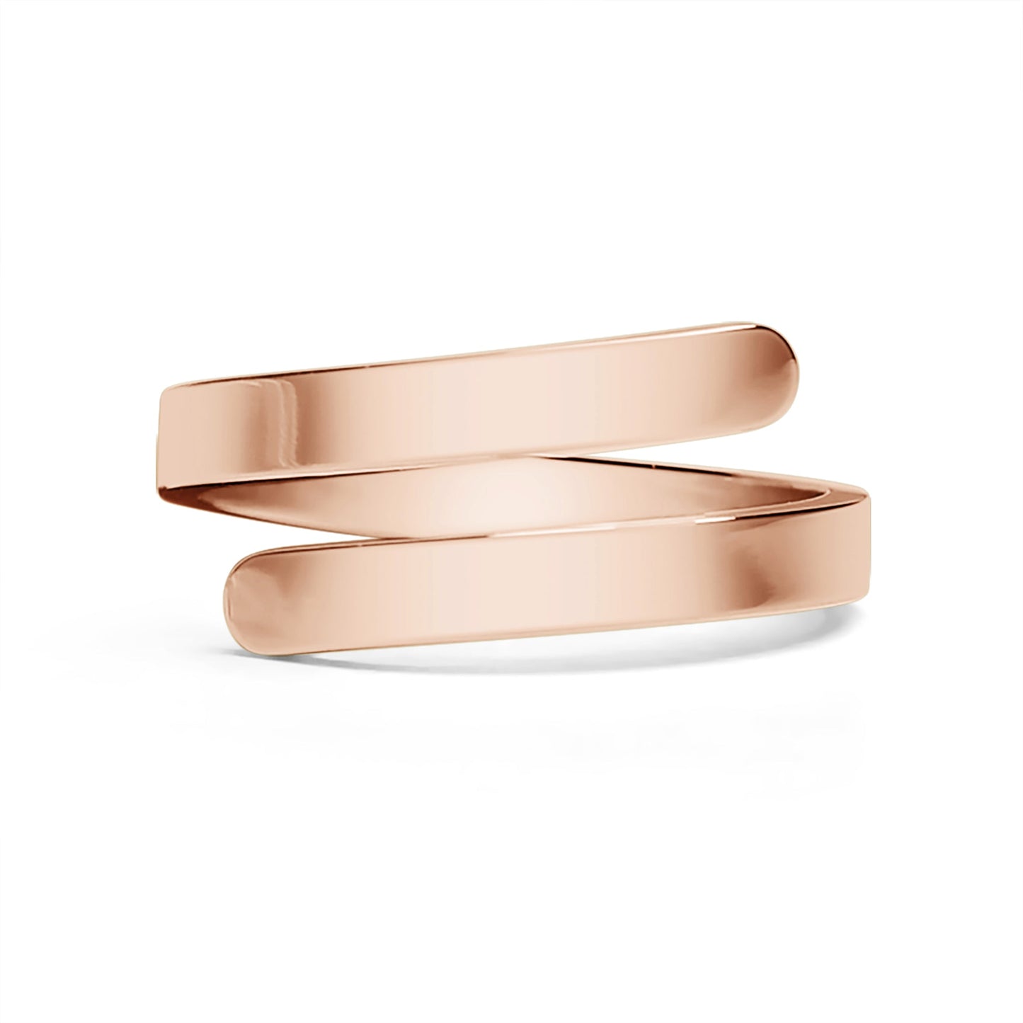 18K Gold PVD Stainless Steel Blank Engravable 2 Name Wrap Ring / ZRJ9016