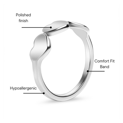 18K Gold PVD Stainless Steel Blank Engravable 3 Heart Ring / ZRJ9019