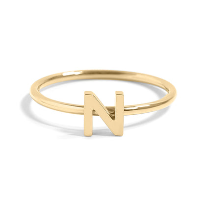18K Gold PVD Stainless Steel Initial Stacking Rings N-Z / ZRJ9021