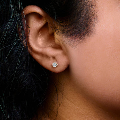 Ohrstecker aus Sterlingsilber 1/10 Cttw Lab Brown Diamant