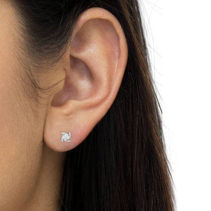 .925 Sterlingsilber 1/10 Karat Diamant Wirbel Ohrstecker