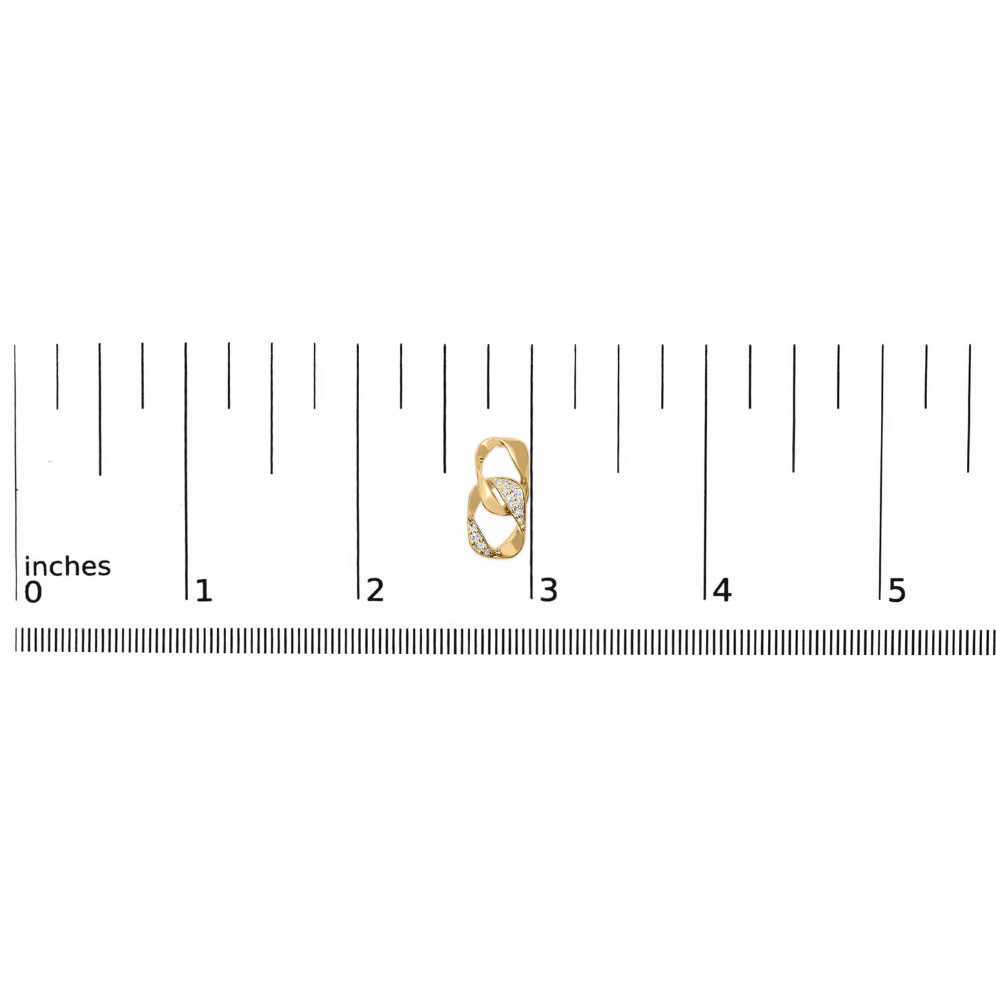 Ohrring mit offenem Link aus 14-karätigem Gold über Silber in Tropfenform, 1/5 Karat Diamant