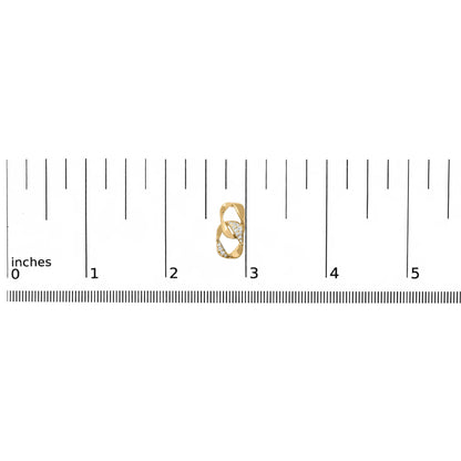 Ohrring mit offenem Link aus 14-karätigem Gold über Silber in Tropfenform, 1/5 Karat Diamant